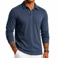 Polo homme taille M bleu marine à manches longues style décontracté