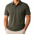 Polo homme taille L vert kaki à manches courtes style décontracté